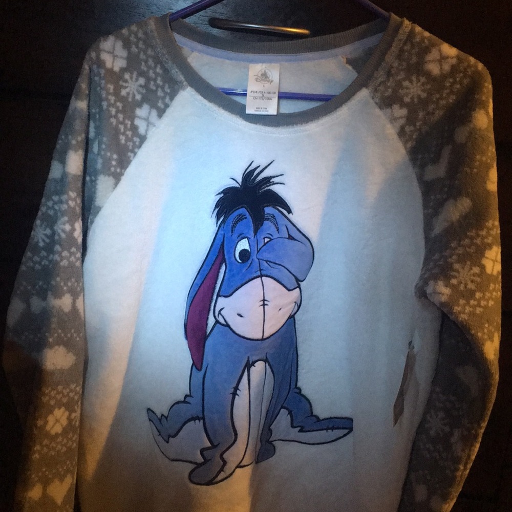 Eeyore Fleece Raglan Sleepwear Top for Adults